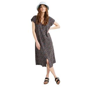 L Madewell Easy Midi Dress Fieldwalk Ditsy Floral V Neck Button Viscose